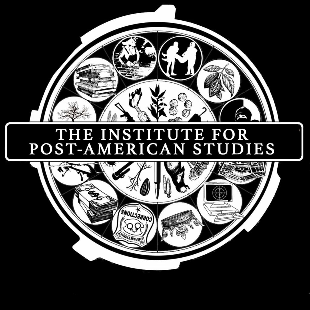 "The Institute For Post-American Studies" over a background with images of a lot of types of activity, related to the contents of the podcast