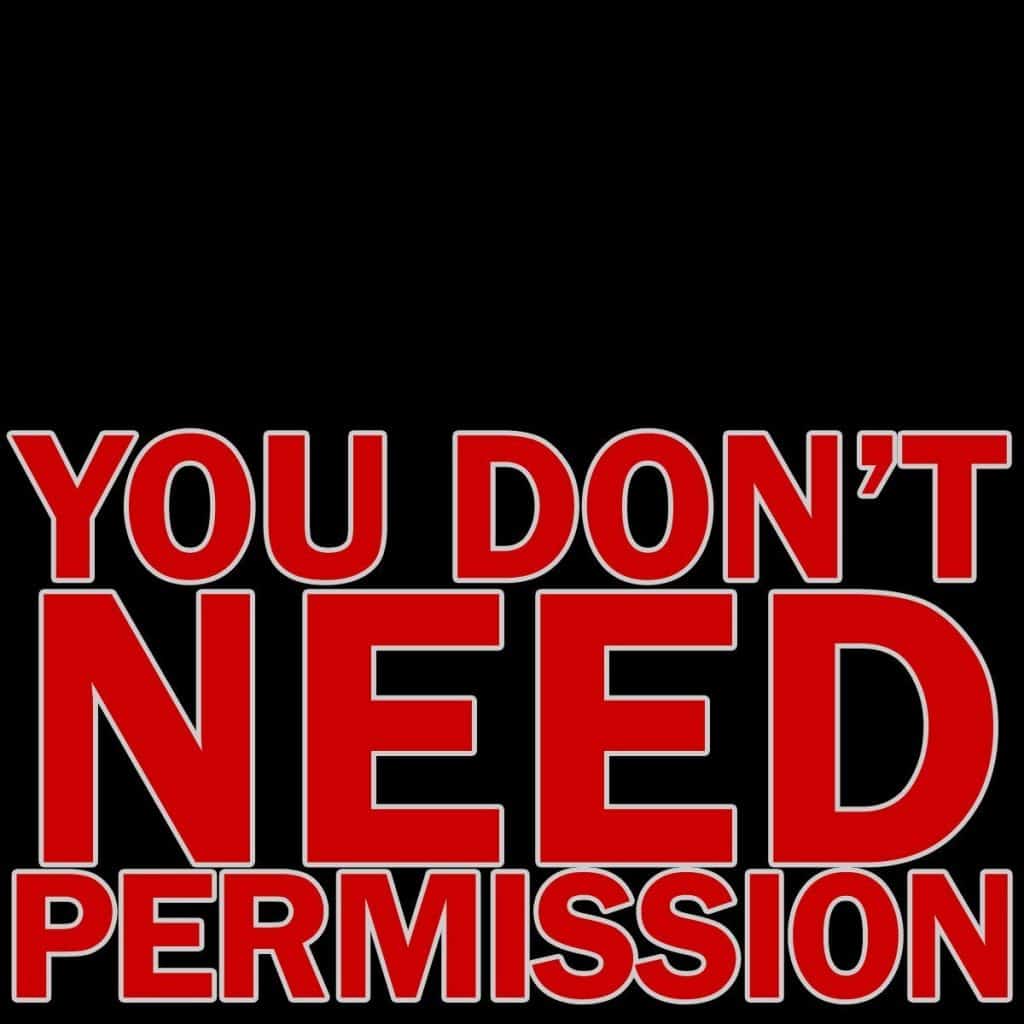 "You Don't Need Permission" red text on a black background