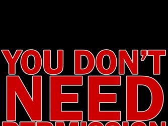 "You Don't Need Permission" red text on a black background